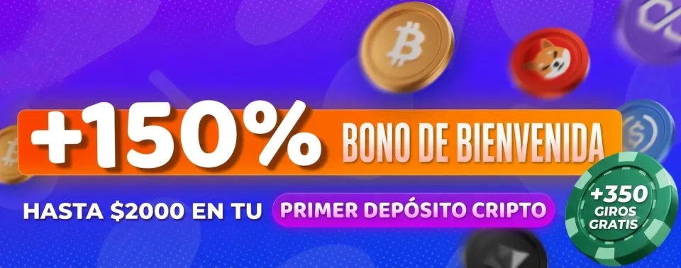¡Llévate hasta $2,000 en dinero real + 350 FS con tu primer depósito en cripto!